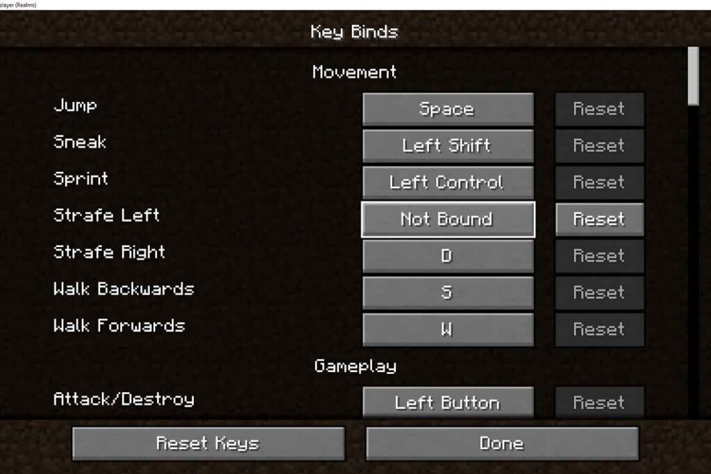 How To Unbind A Key In Minecraft